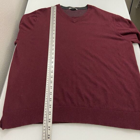 Johnston and Murphy Mens V Neck Silk Blend Sweater Size XL Maroon Pullover - Picture 6 of 7